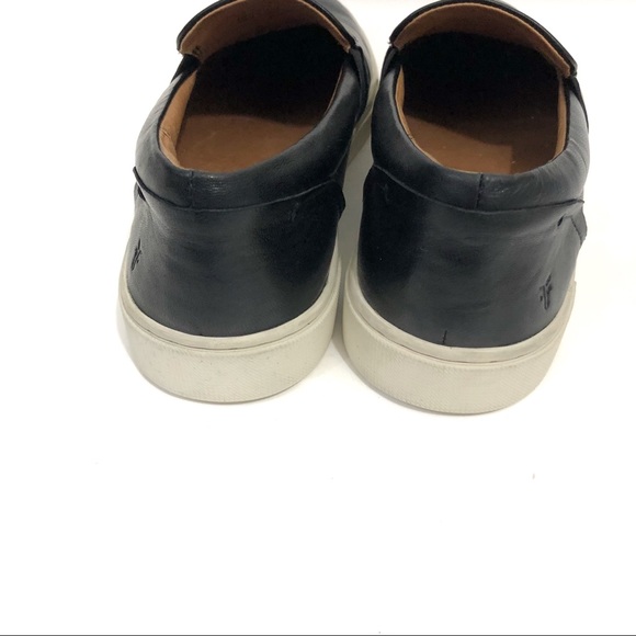 Frye mens Ivy slip on sneakers black leather - Picture 4 of 7
